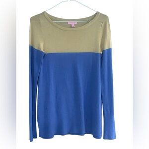 Lilly Pulitzer Viscose Wool Blend Color Block Side Slit Sweater Size Small